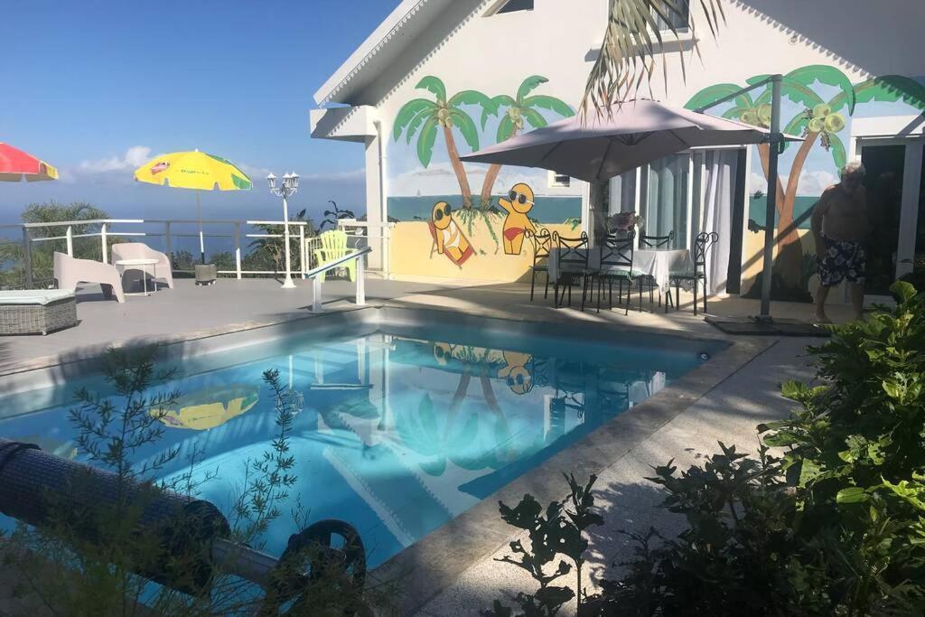 St Leu -Villa D'Artiste, Superbe Vue Mer, Piscine Chauffee 圣勒 外观 照片