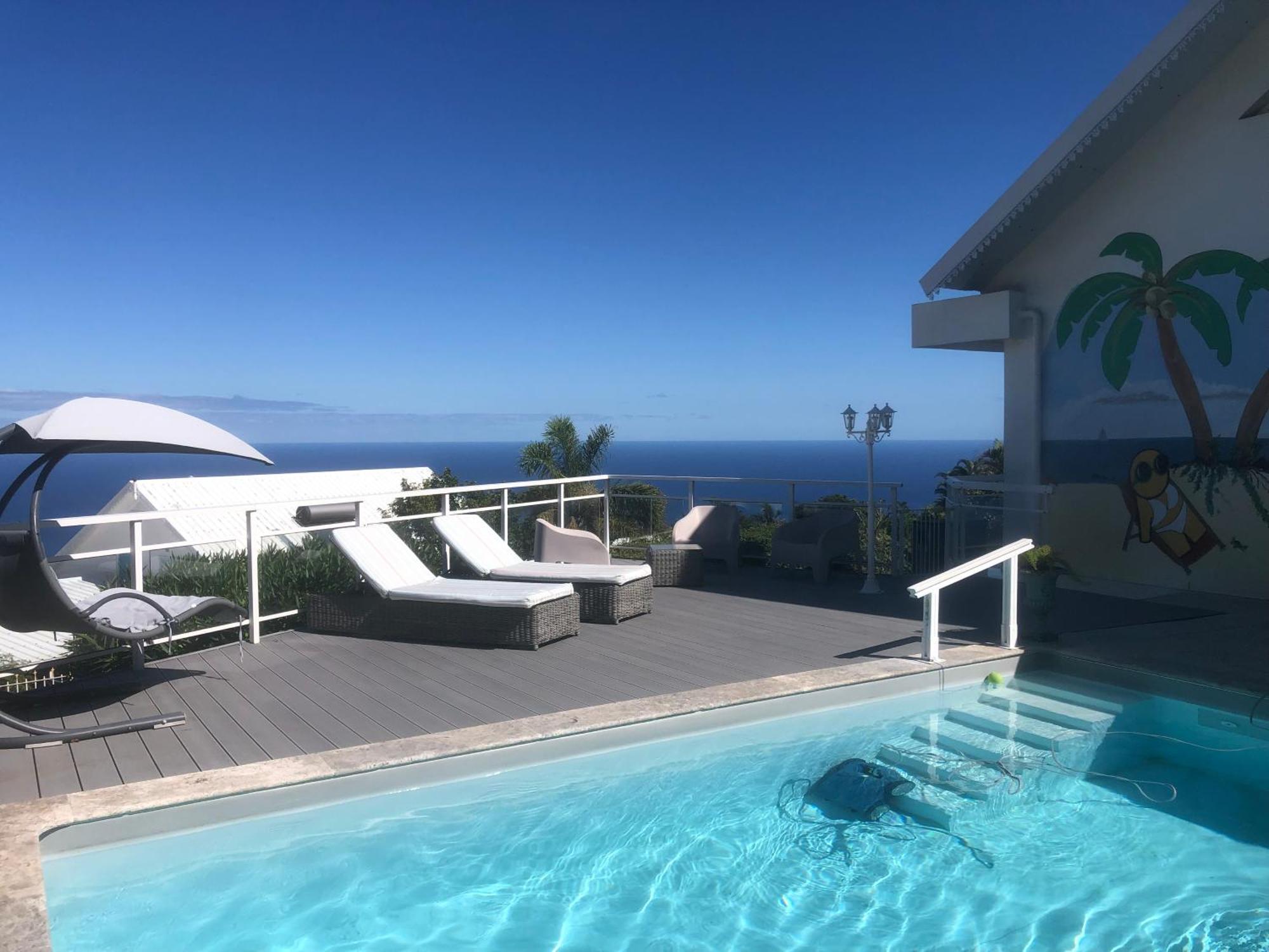 St Leu -Villa D'Artiste, Superbe Vue Mer, Piscine Chauffee 圣勒 外观 照片