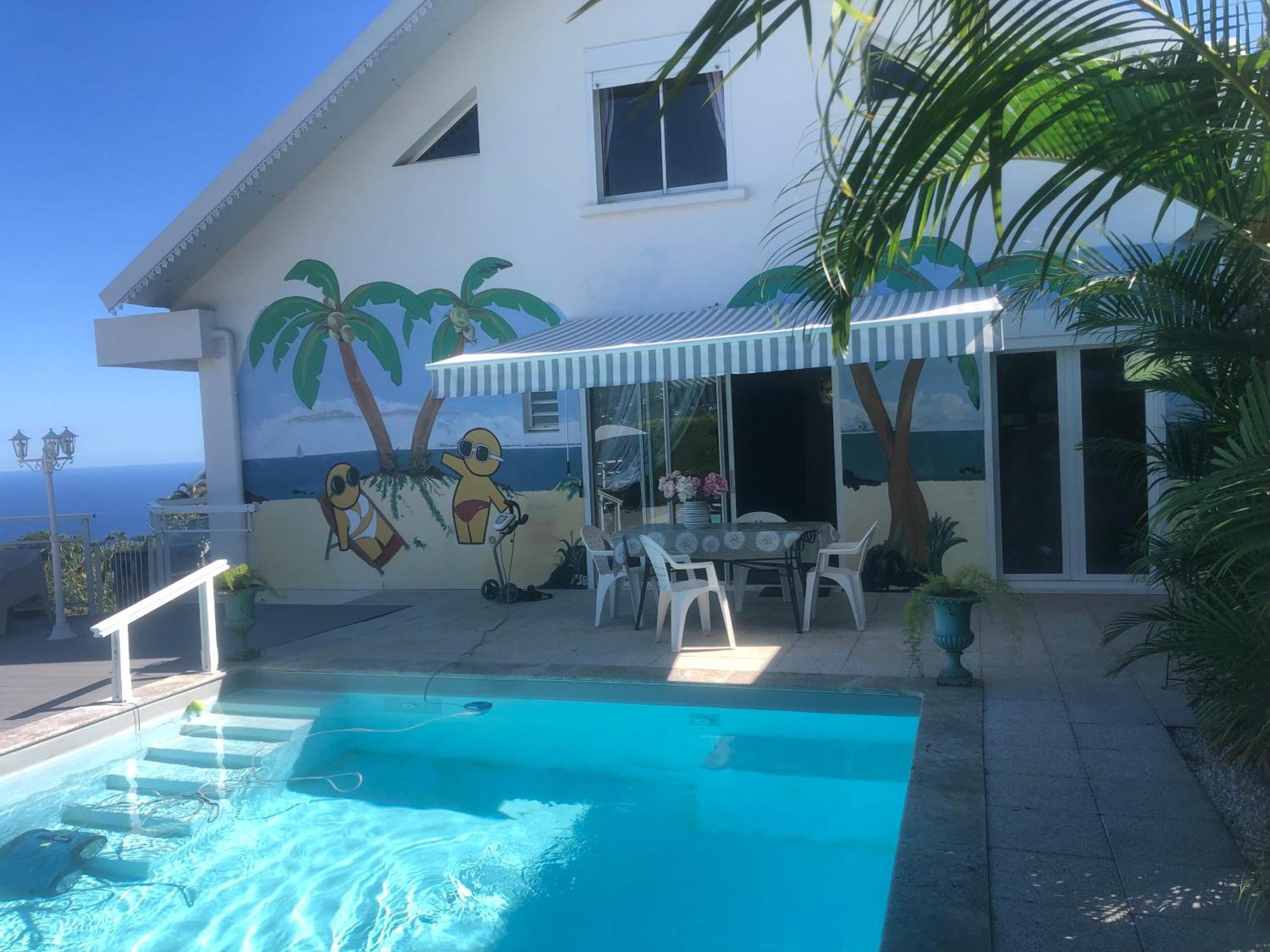 St Leu -Villa D'Artiste, Superbe Vue Mer, Piscine Chauffee 圣勒 外观 照片